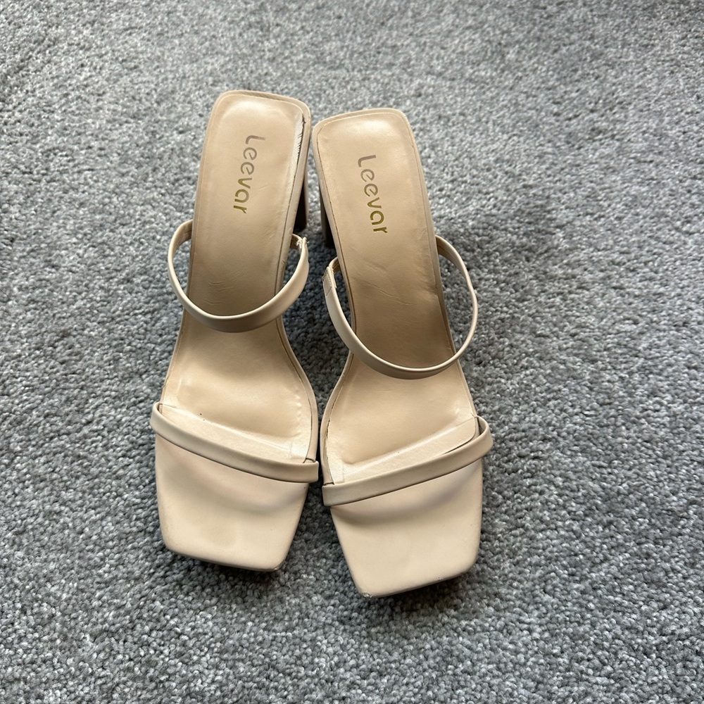 Nude block heel